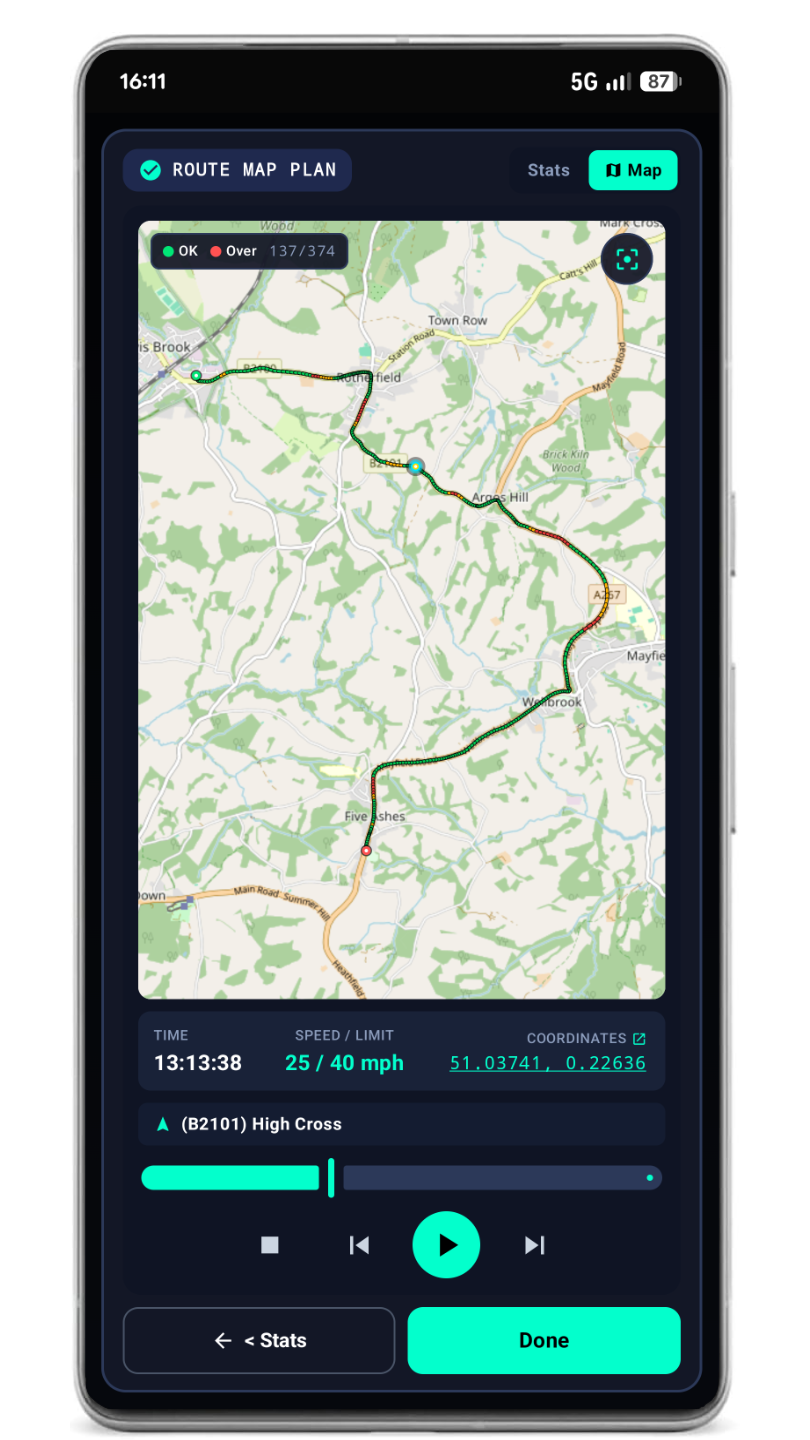 VelocityGuard Journey Route Plan